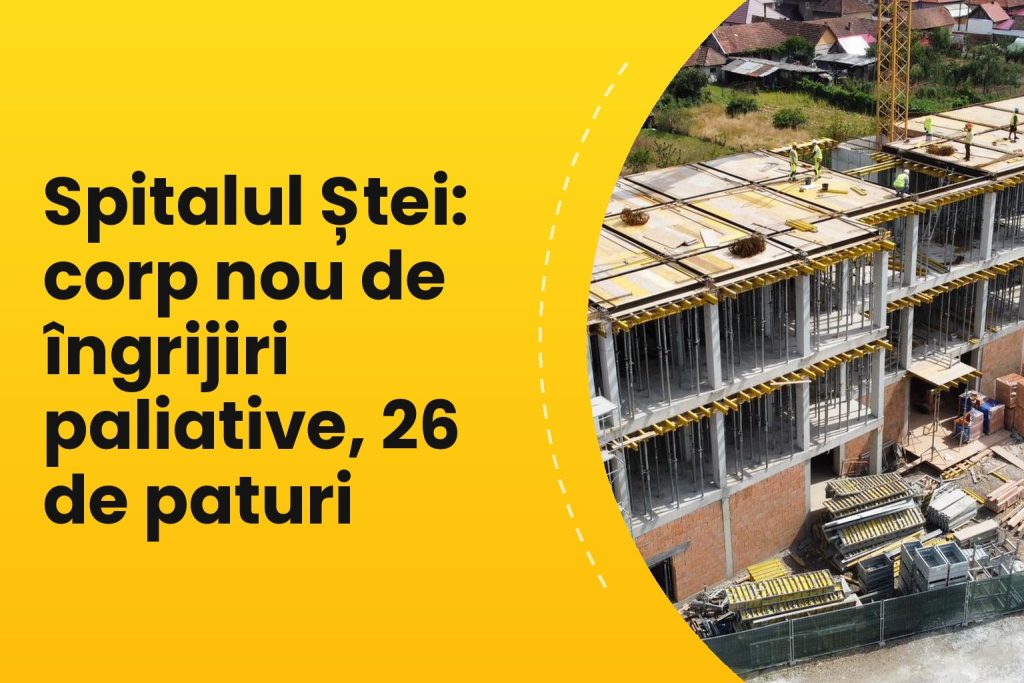 Corpul nou de îngrijiri paliative al Spitalului Orășenesc Ștei în construcție, structură proiectată de Prorezis Studio